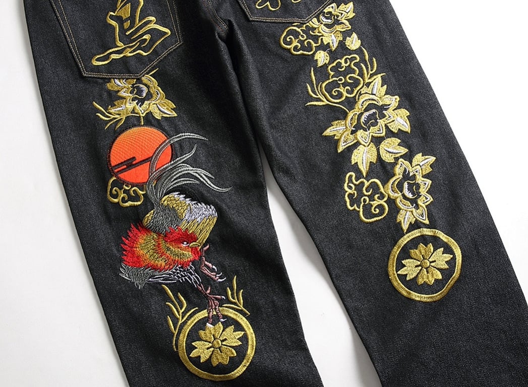 Evisu Embroidered Rooster Jeans Black - 8