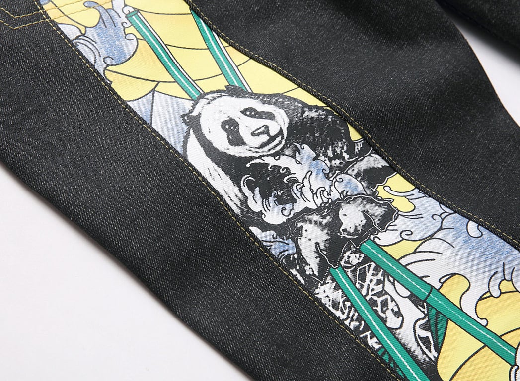 Evisu Panda Wave Graphic Jeans - 4