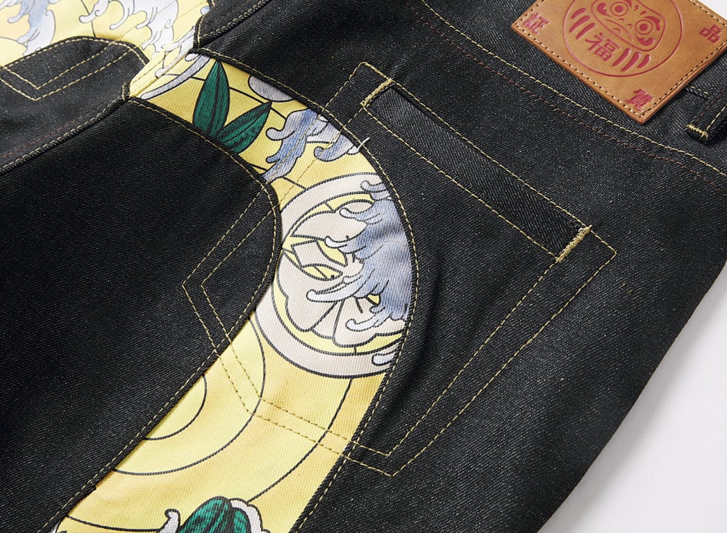 Evisu Panda Wave Graphic Jeans - 6