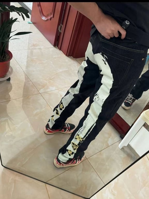 Evisu Seagull Monogram Print Jeans Black - 3
