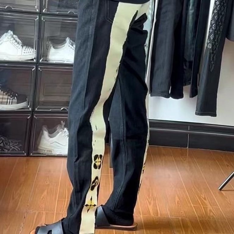 Evisu Seagull Monogram Print Jeans Black - 4
