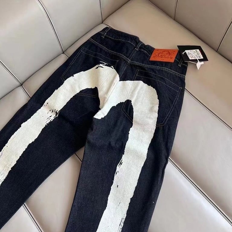 Evisu Seagull Monogram Print Jeans Black - 8