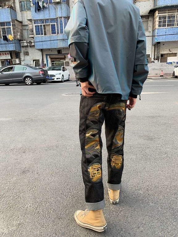 Evisu Embroidered Wave Graphic Jeans - 3