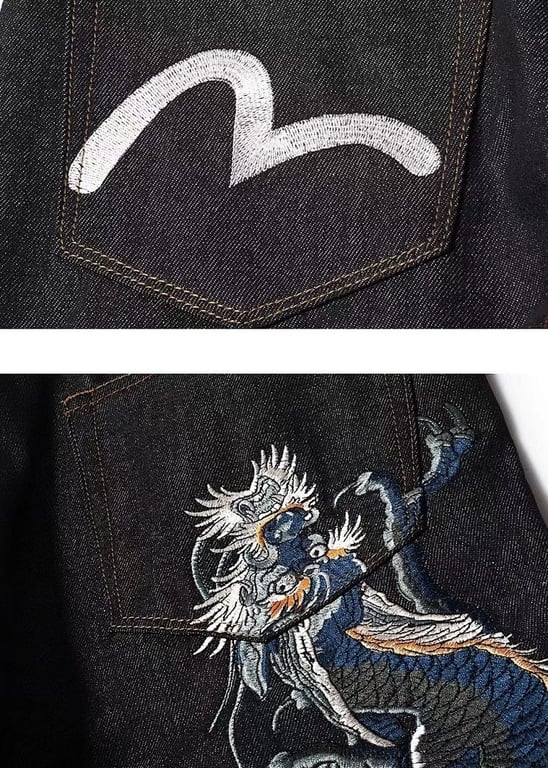 Evisu Dragon Embroidery Selvedge Jeans Black - 5