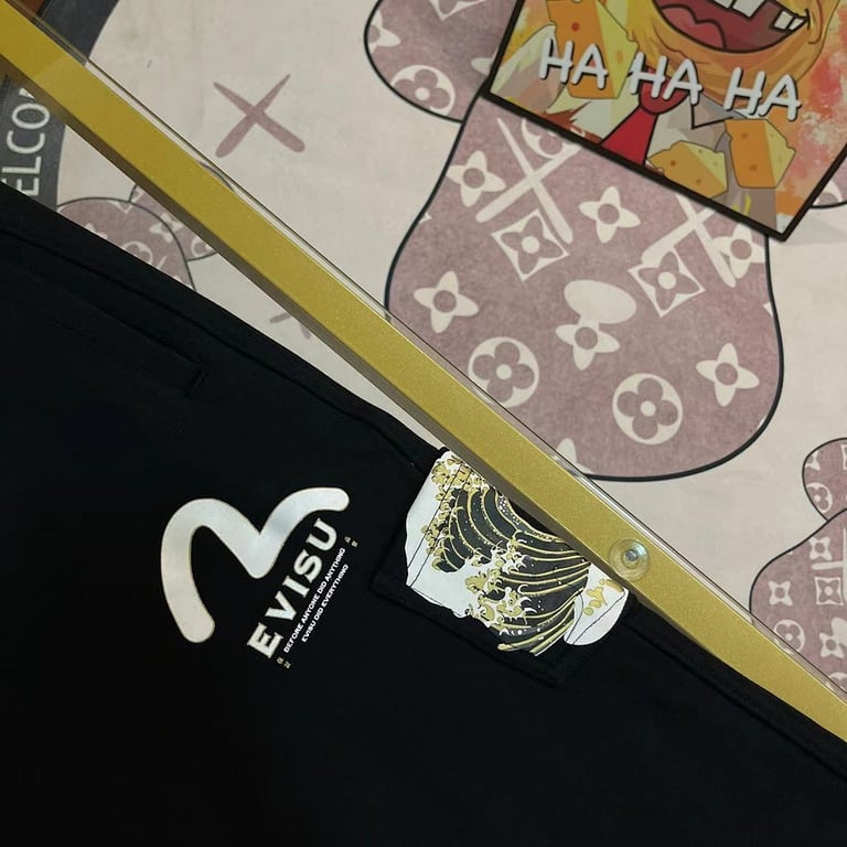 Evisu Multi-Graphic Black Sweatpants - 5