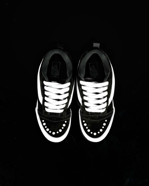 Vans Knu Skool Black White Pearl Studs - 9