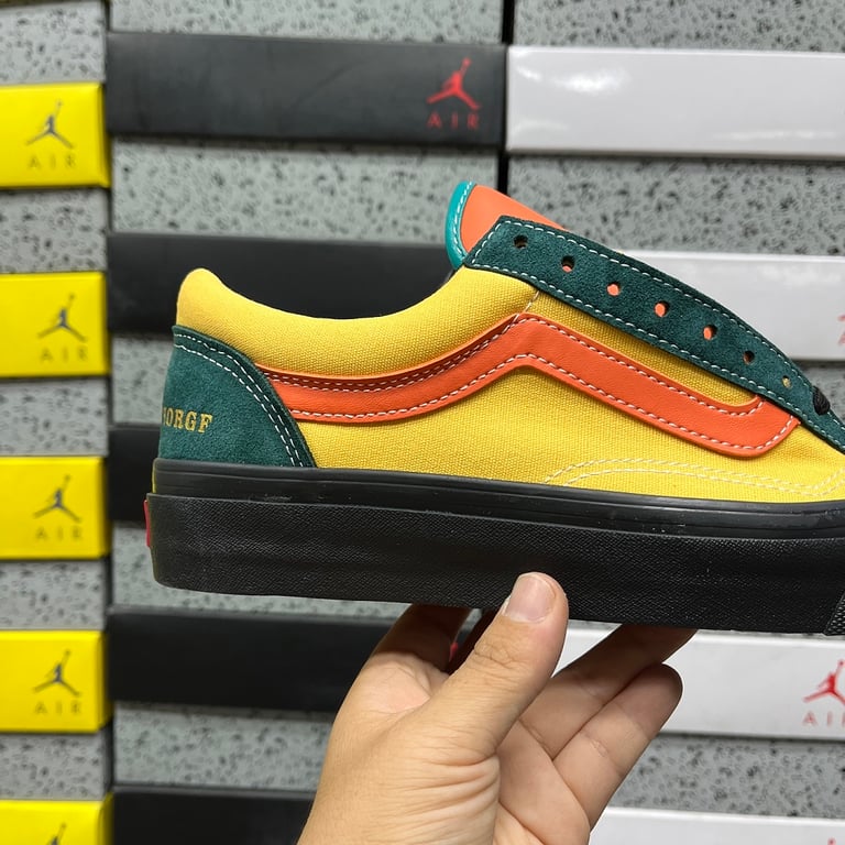 Vans Old Skool Multi-Color Yellow Orange Green - 8