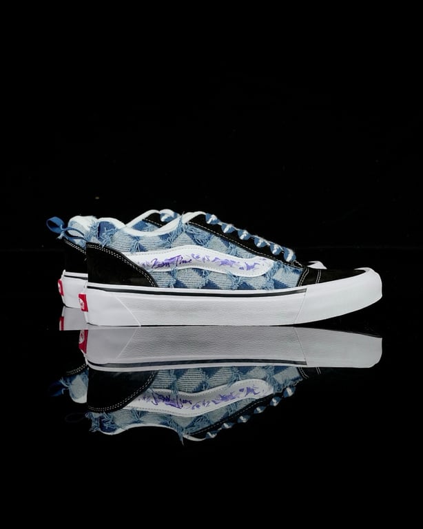 Vans Knu Skool Denim Distressed Black Blue - 8