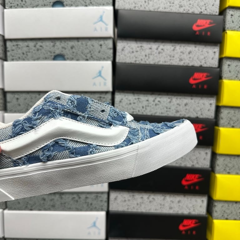 Vans Knu Skool Distressed Denim Checkerboard - 7