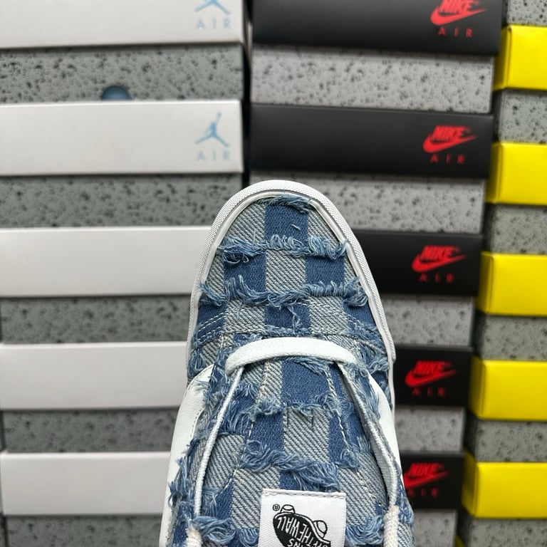 Vans Knu Skool Distressed Denim Checkerboard - 8
