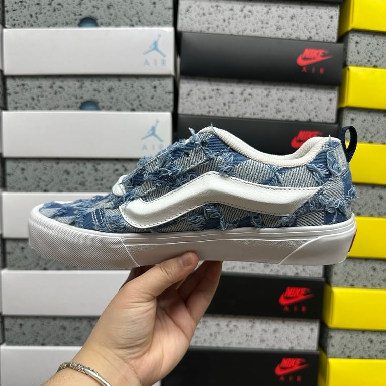 Vans Knu Skool Distressed Denim Checkerboard - 9