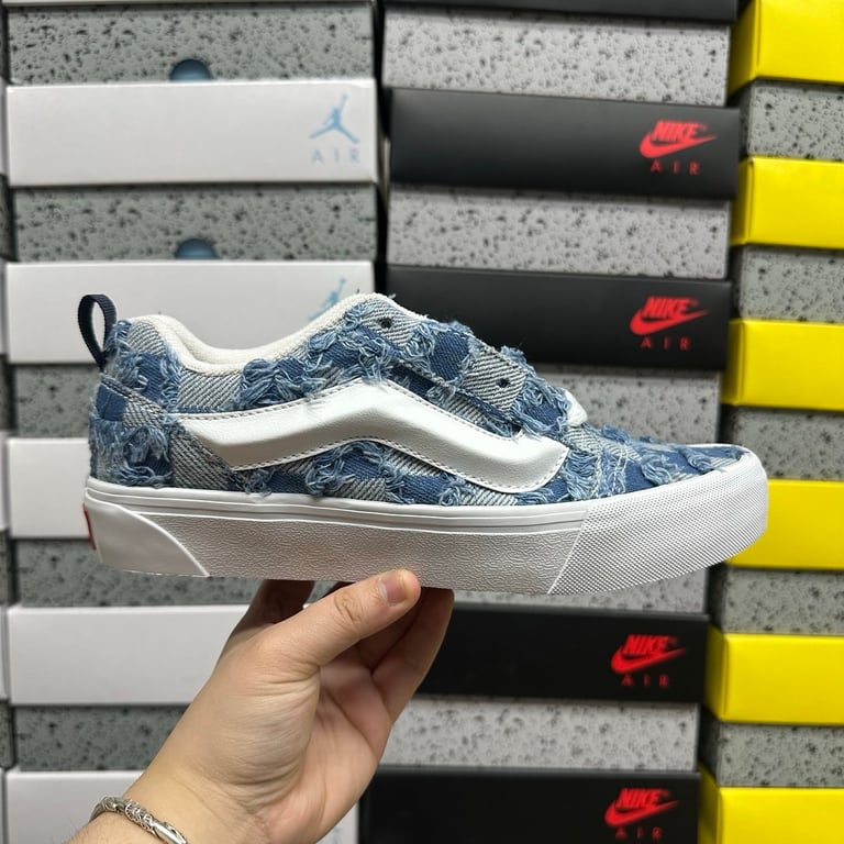 Vans Knu Skool Distressed Denim Checkerboard - 10