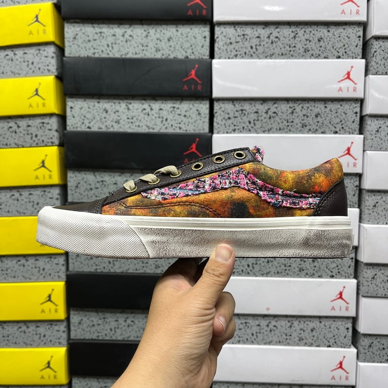 Vans Old Skool Distressed Orange Grey - 3