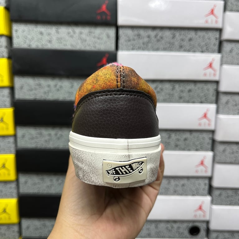 Vans Old Skool Distressed Orange Grey - 4