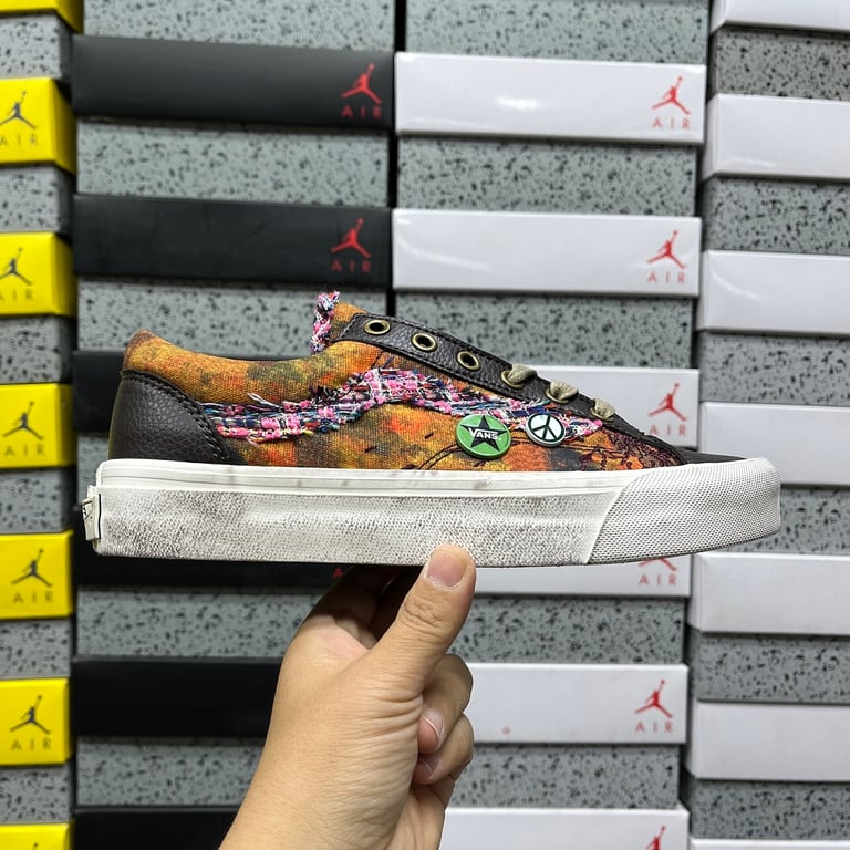 Vans Old Skool Distressed Orange Grey - 10