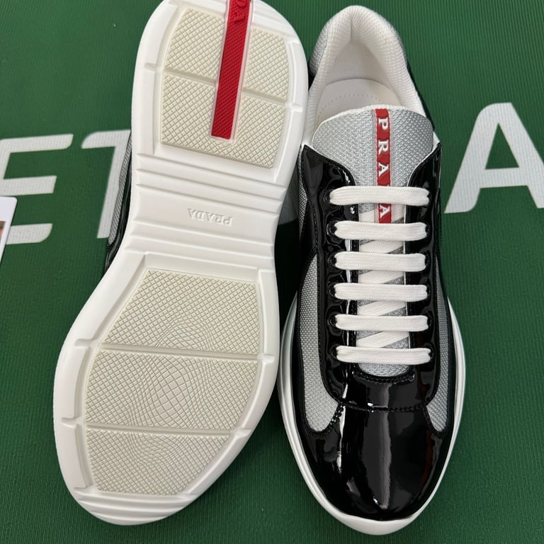 Prada America's Cup Black Silver Sneakers - 2