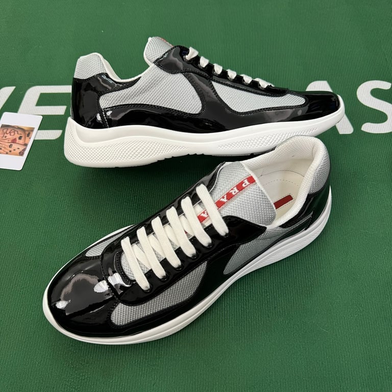 Prada America's Cup Black Silver Sneakers - 4