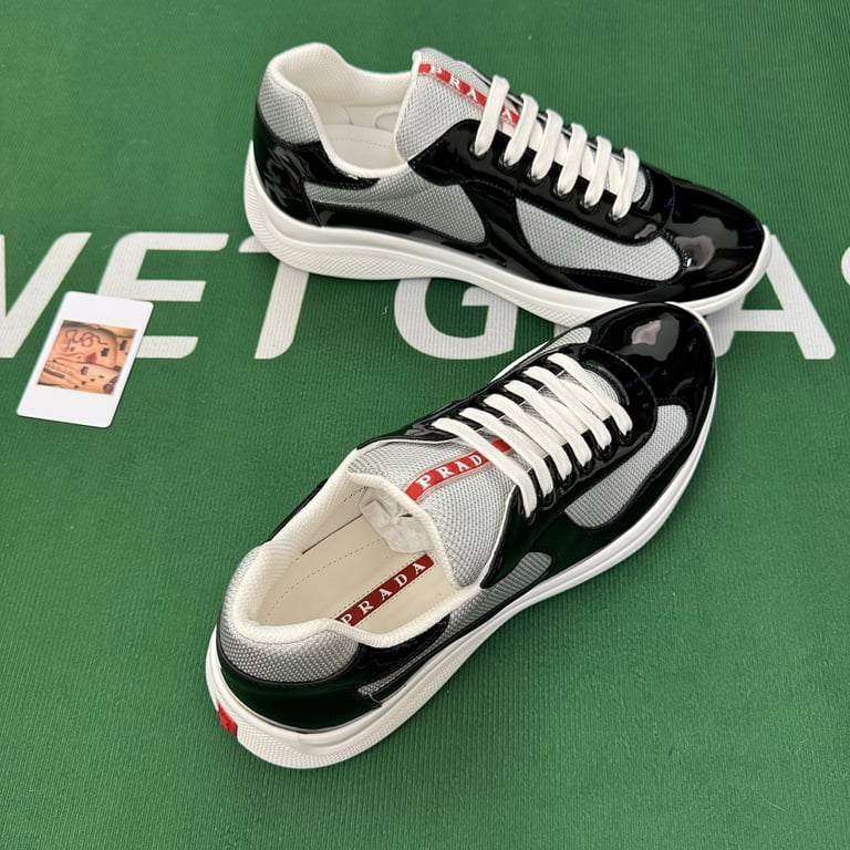 Prada America's Cup Black Silver Sneakers - 5
