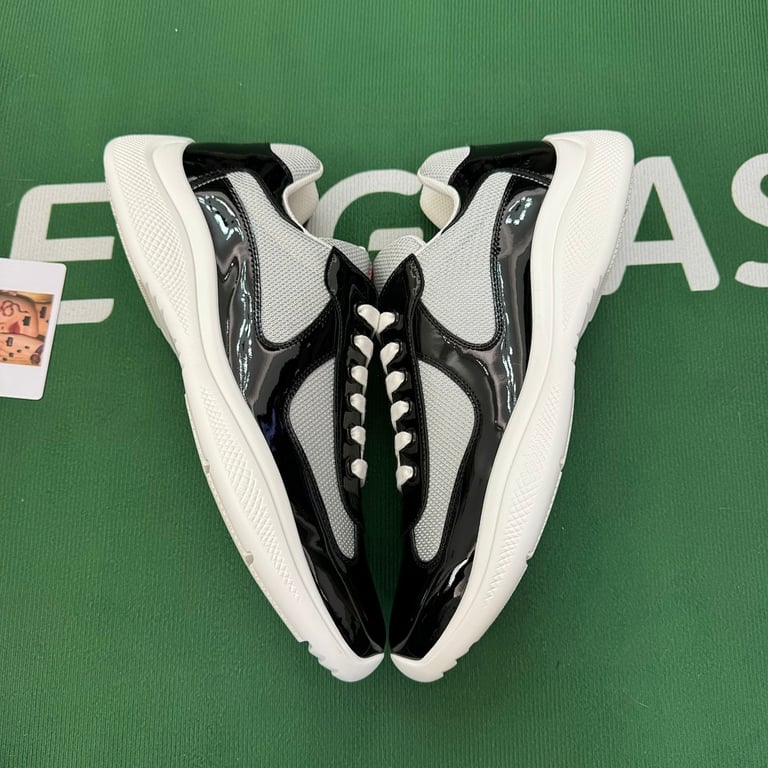 Prada America's Cup Black Silver Sneakers - 8