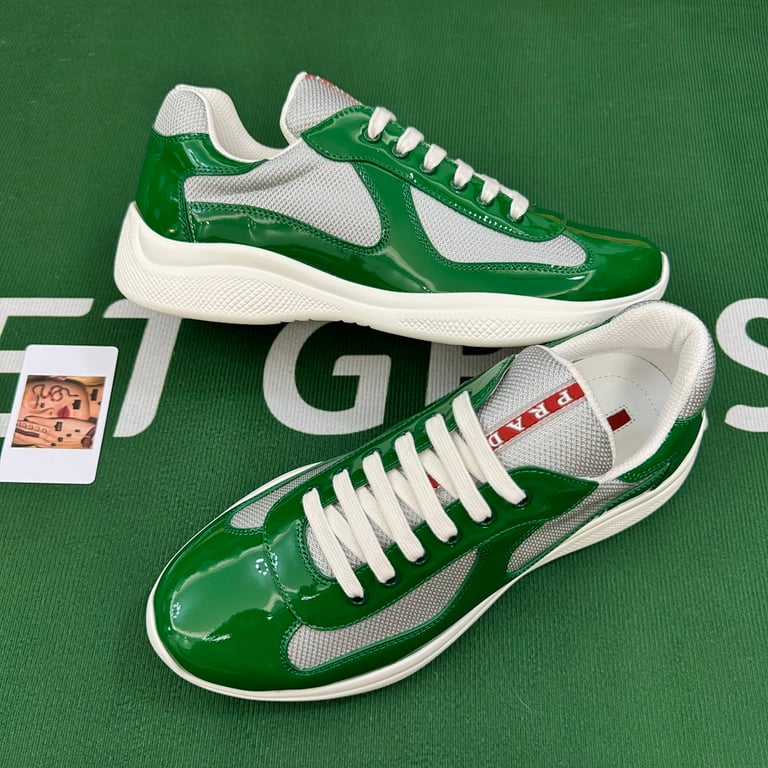 Prada America's Cup Green Silver Sneakers - 3