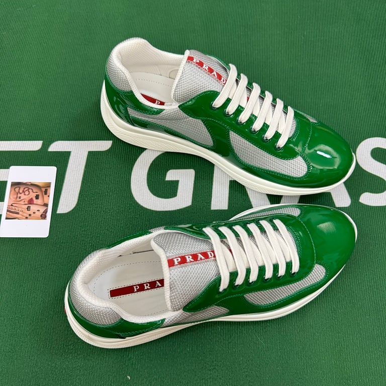 Prada America's Cup Green Silver Sneakers - 4