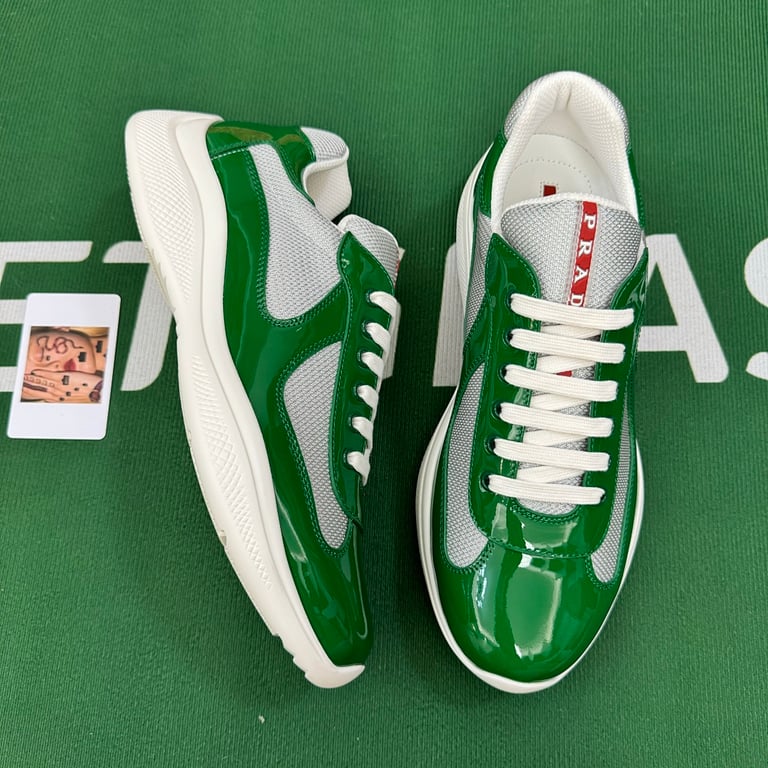 Prada America's Cup Green Silver Sneakers - 5