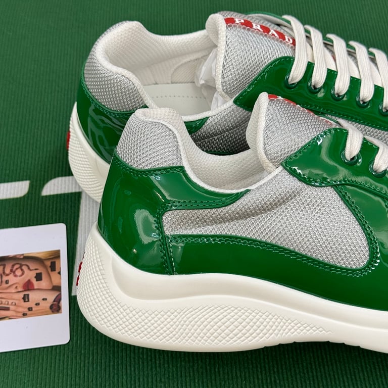 Prada America's Cup Green Silver Sneakers - 6