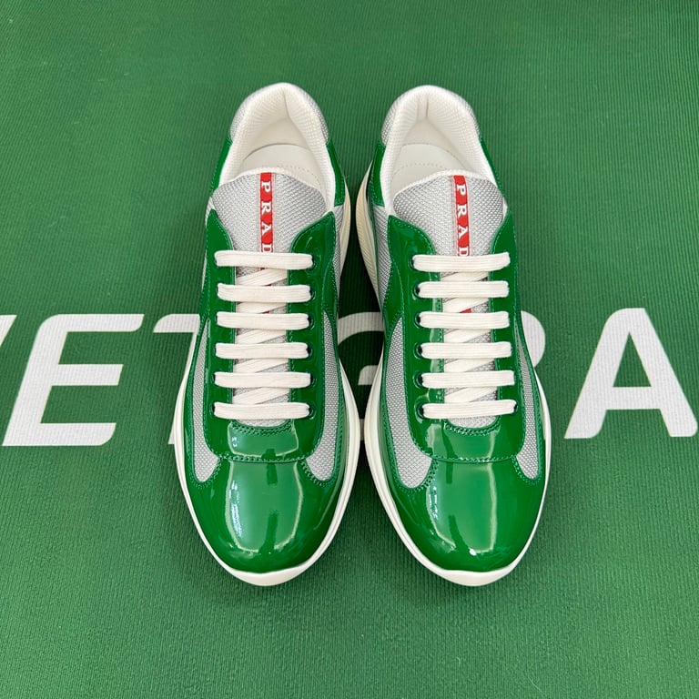 Prada America's Cup Green Silver Sneakers - 7