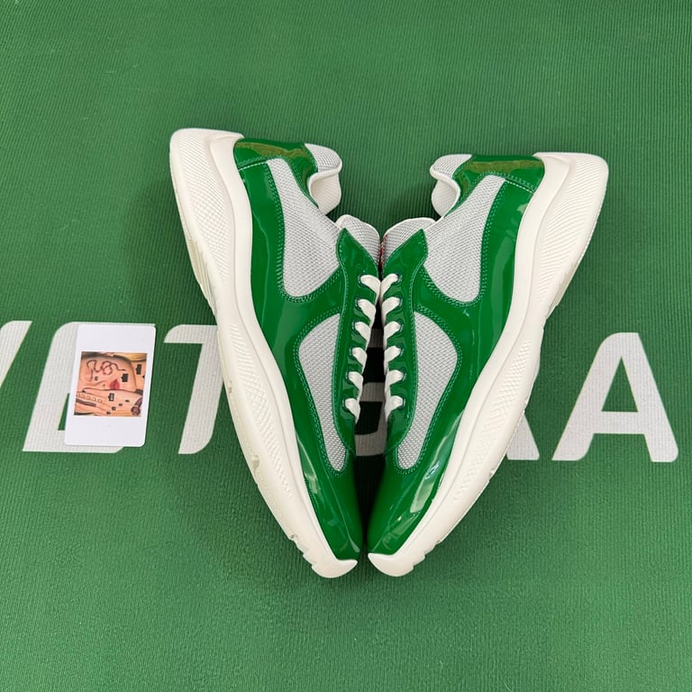 Prada America's Cup Green Silver Sneakers - 8