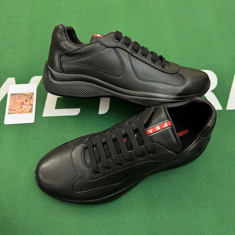 Prada America's Cup Black Leather Sneakers - 3