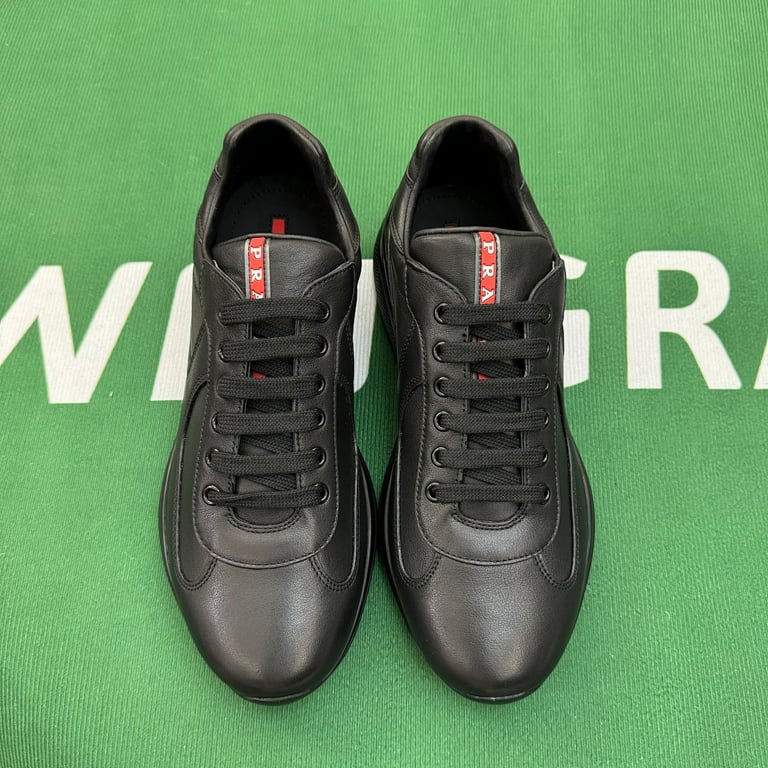 Prada America's Cup Black Leather Sneakers - 7