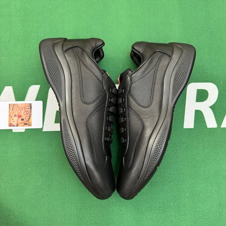 Prada America's Cup Black Leather Sneakers - 8