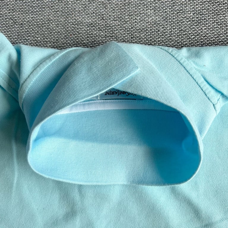 Yves Saint Laurent Vintage Striped Polo Light Blue - 13