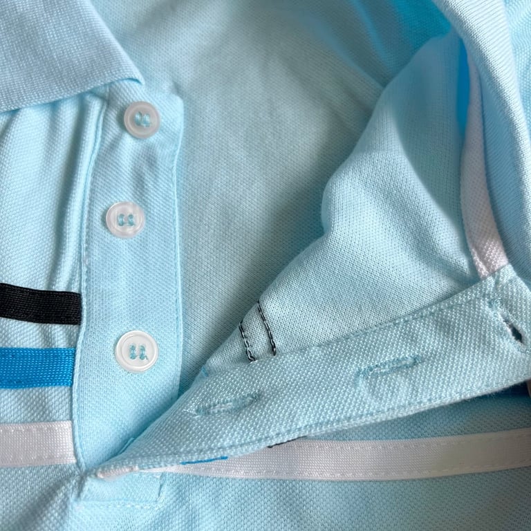 Yves Saint Laurent Vintage Striped Polo Light Blue - 6