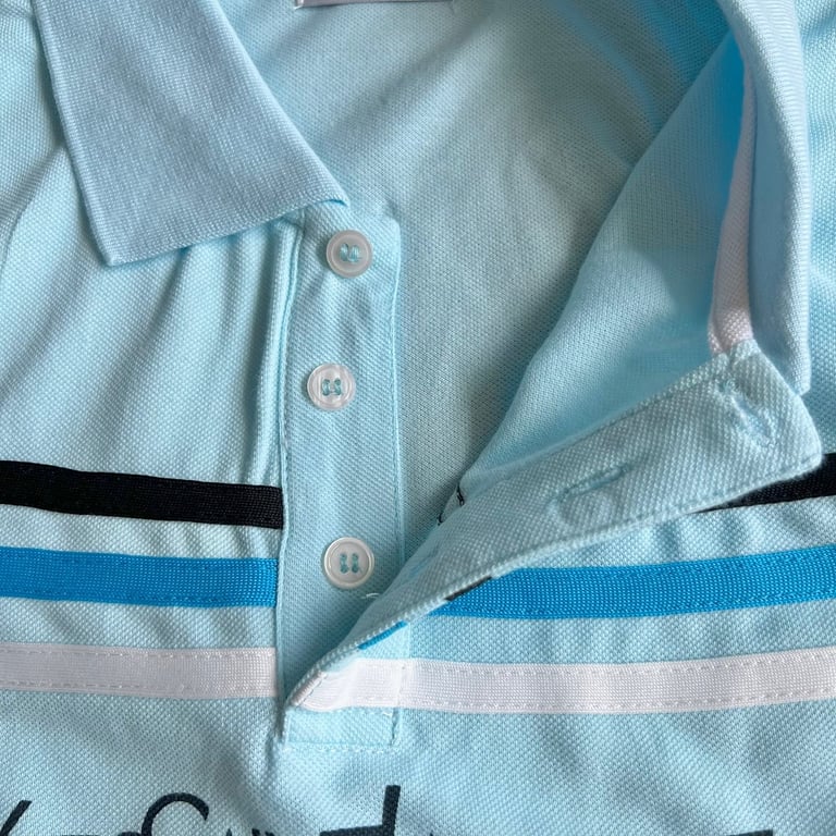 Yves Saint Laurent Vintage Striped Polo Light Blue - 7