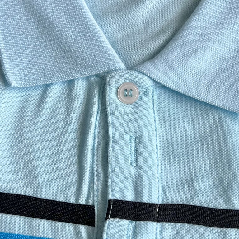 Yves Saint Laurent Vintage Striped Polo Light Blue - 8