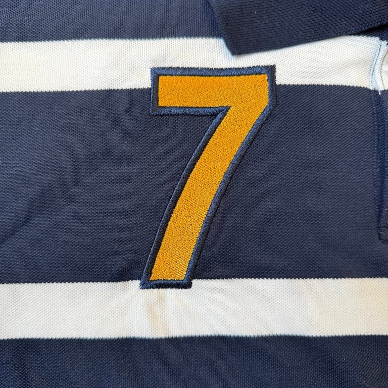 Supreme 7 Striped Polo Shirt Navy - 4