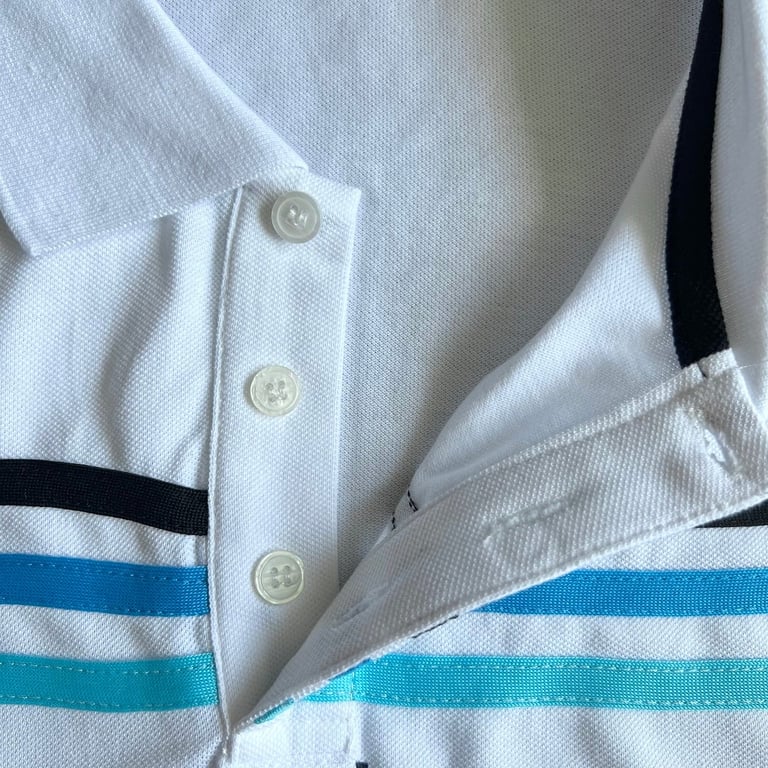 Saint Laurent Vintage Striped Polo White - 11