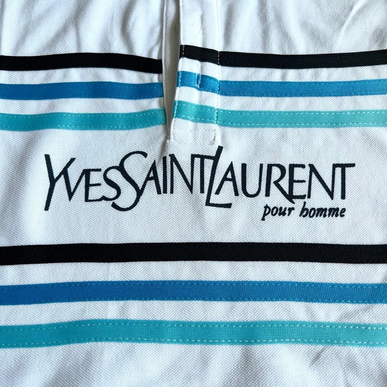 Saint Laurent Vintage Striped Polo White - 13