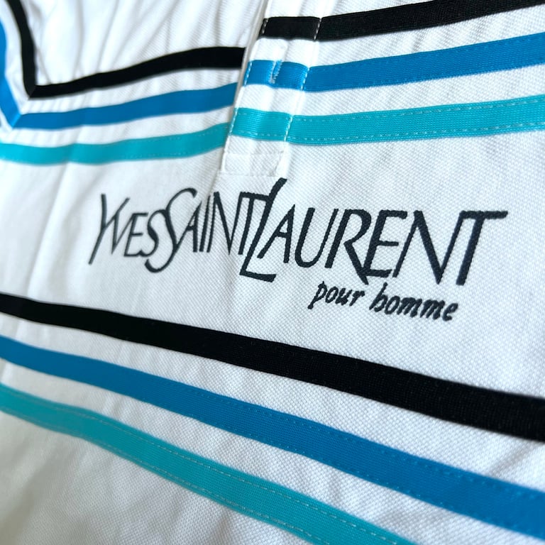 Saint Laurent Vintage Striped Polo White - 14