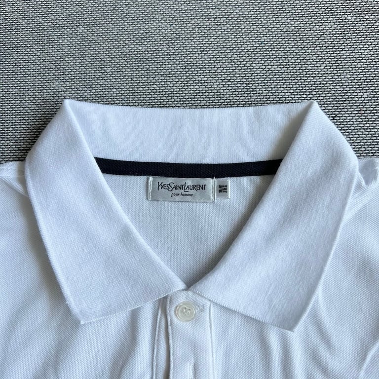 Saint Laurent Vintage Striped Polo White - 5
