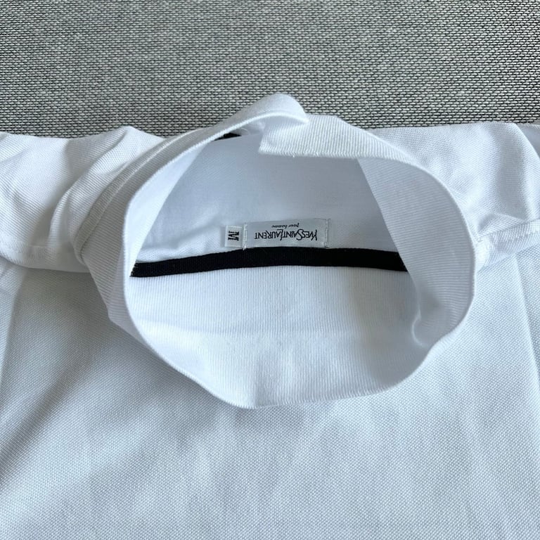 Saint Laurent Vintage Striped Polo White - 6