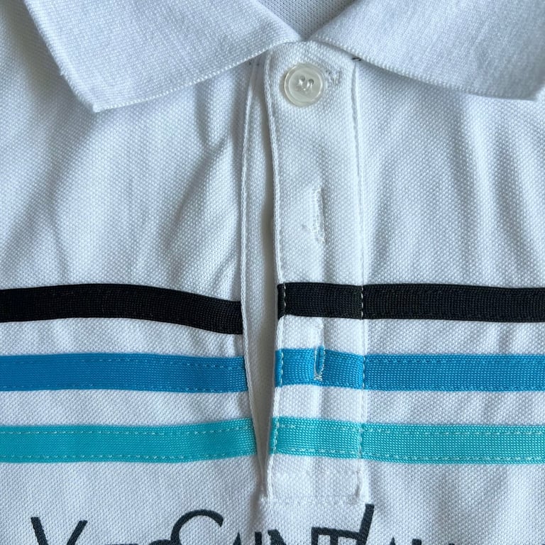Saint Laurent Vintage Striped Polo White - 7
