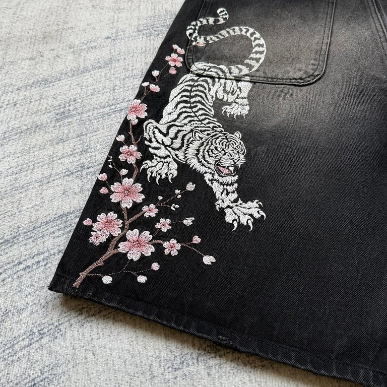 Onitsuka Tiger Embroidery Denim Jorts - 2
