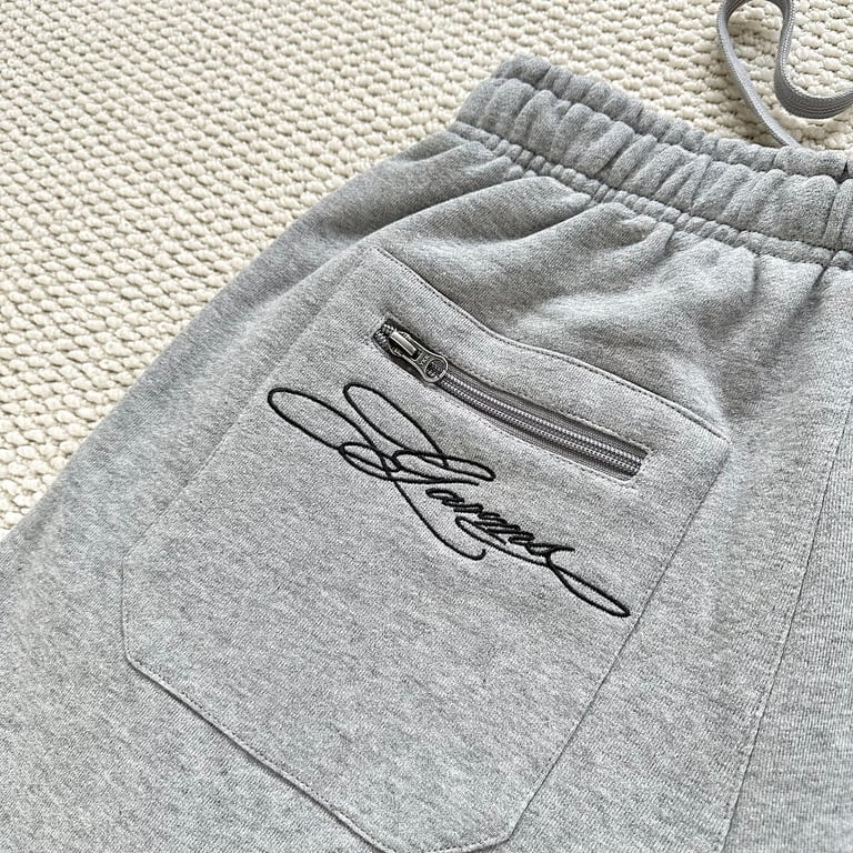 Garms Affiliated Script Logo Shorts Heather Grey - 15