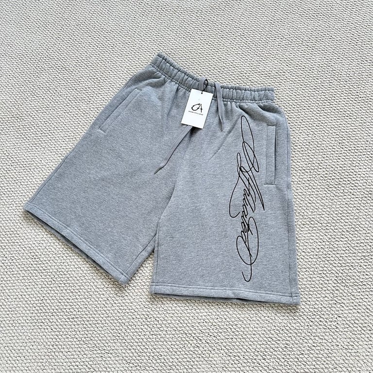 Garms Affiliated Script Logo Shorts Heather Grey - 5