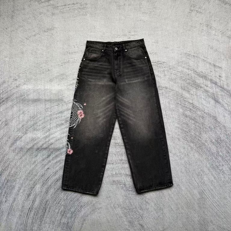 VRK Glow Dragon Embroidered Denim Jeans - 9