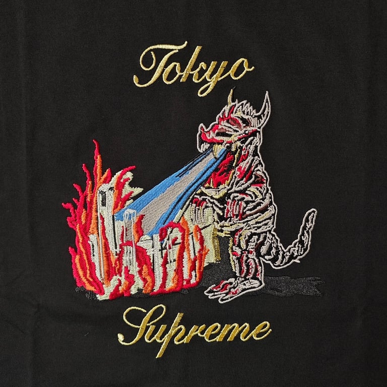 Supreme Tokyo Kaiju Embroidered Tee Black - 4