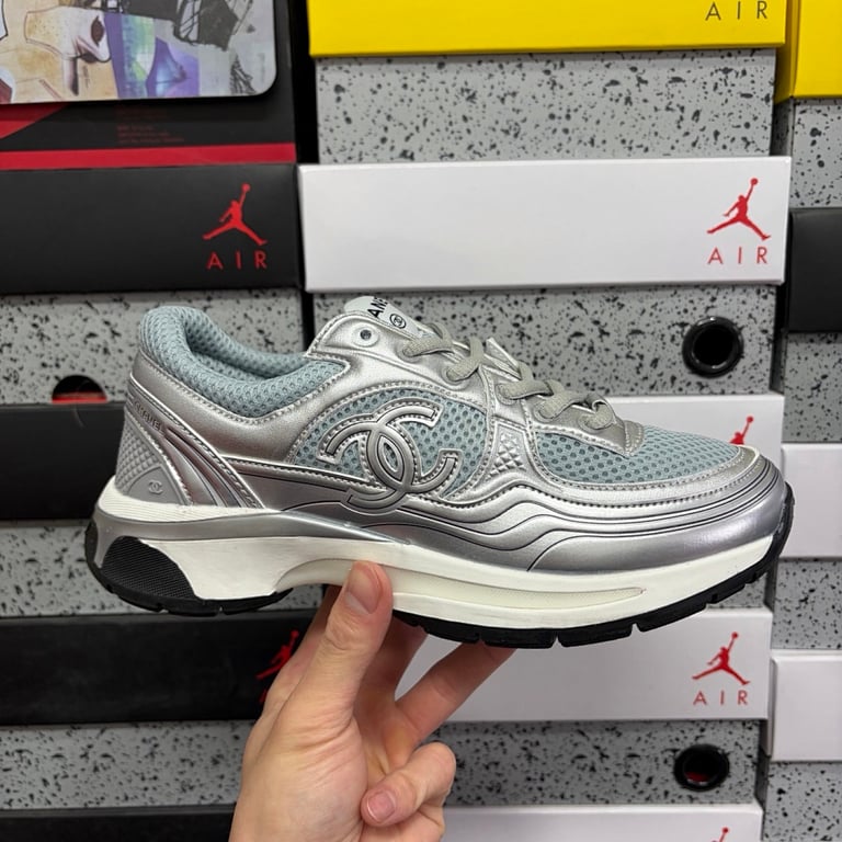 Chanel G39792 Sneakers Grey Silver - 9