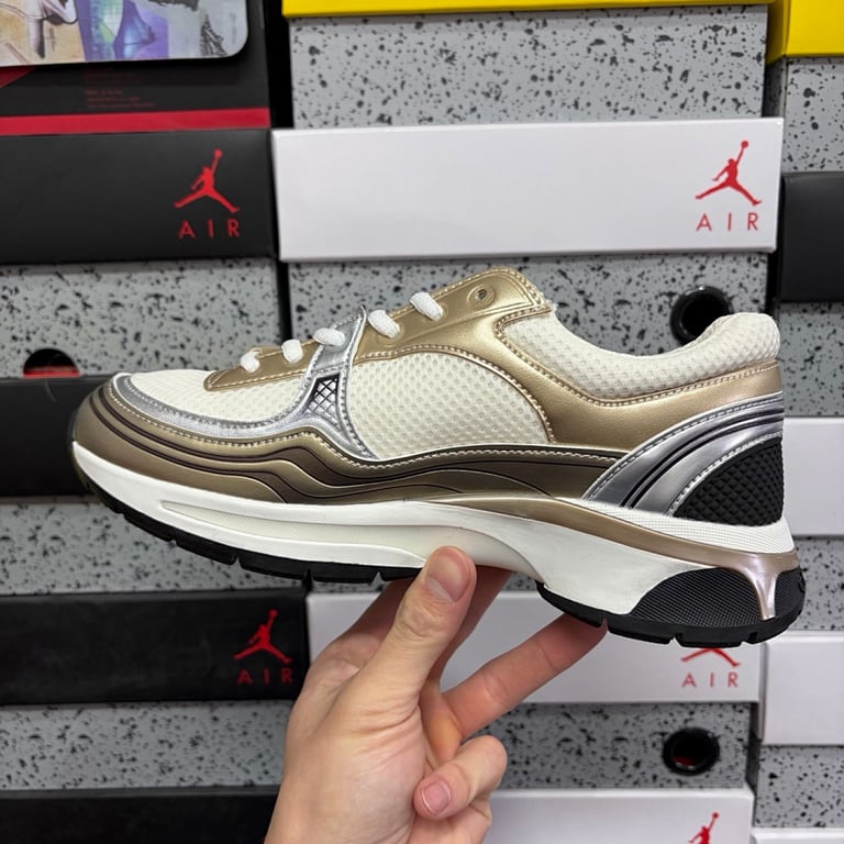 Chanel G39794 Gold White Sneakers - 2